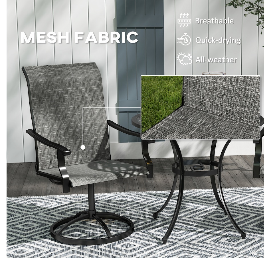 Image 964609_ALTMORE4.jpg, Product 964-609 / Price $209.99, Outsunny Patio Swivel Chairs Set of 2, High Back Mesh Outdoor Chairs, Grey from Outsunny on TSC.ca's Home & Garden department