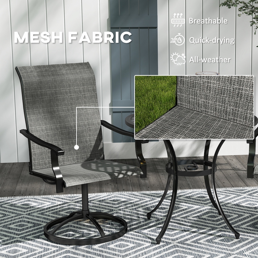 Image 964609_ALTMORE4.jpg, Product 964-609 / Price $259.99, Outsunny Patio Swivel Chairs Set of 2, High Back Mesh Outdoor Chairs, Grey from Outsunny on TSC.ca's Home & Garden department