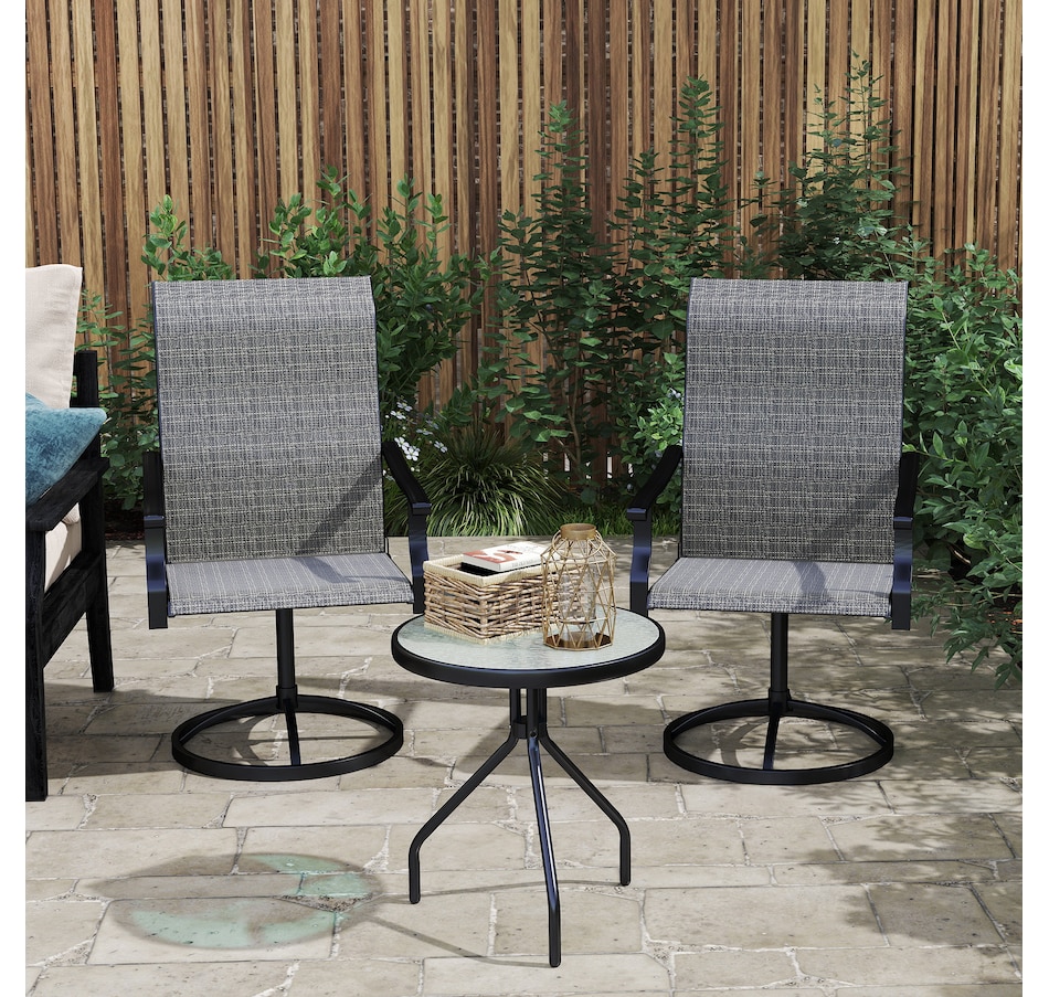 Image 964609_ALTMORE7.jpg, Product 964-609 / Price $209.99, Outsunny Patio Swivel Chairs Set of 2, High Back Mesh Outdoor Chairs, Grey from Outsunny on TSC.ca's Home & Garden department