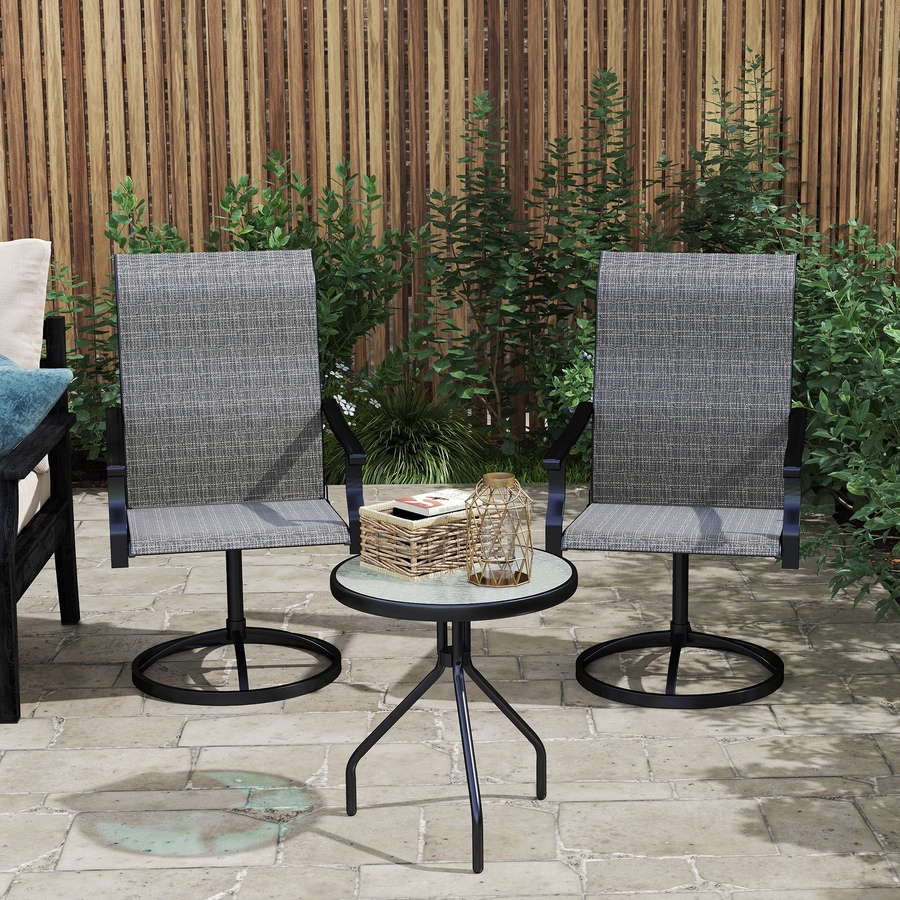 Image 964609_ALTMORE7.jpg, Product 964-609 / Price $259.99, Outsunny Patio Swivel Chairs Set of 2, High Back Mesh Outdoor Chairs, Grey from Outsunny on TSC.ca's Home & Garden department