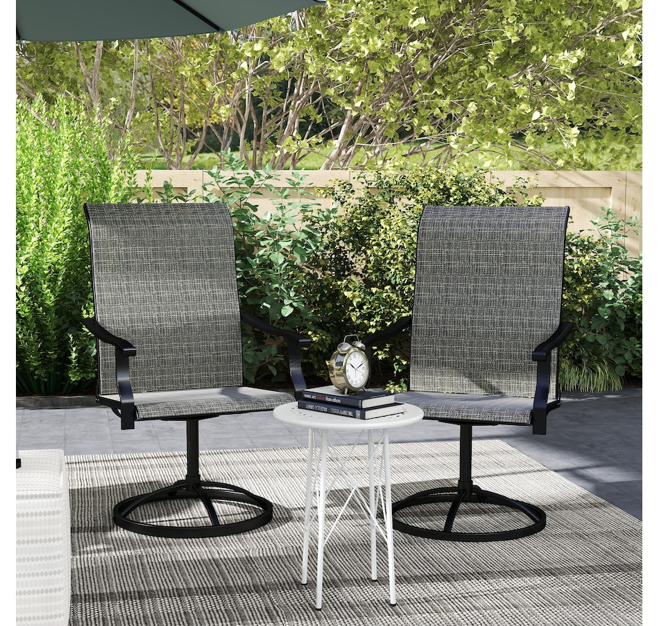 Image 964609_ALTMORE8.jpg, Product 964-609 / Price $209.99, Outsunny Patio Swivel Chairs Set of 2, High Back Mesh Outdoor Chairs, Grey from Outsunny on TSC.ca's Home & Garden department