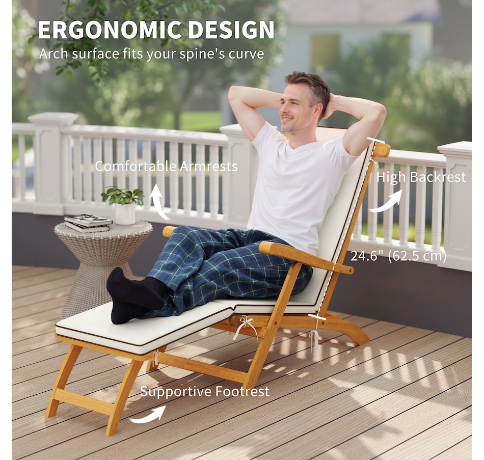 Image 964610_ALTMORE11.jpg, Product 964-610 / Price $164.99 - $169.99, Outsunny Outdoor Lounge Chair, Acacia Wood Folding Recliner from Outsunny on TSC.ca's Home & Garden department