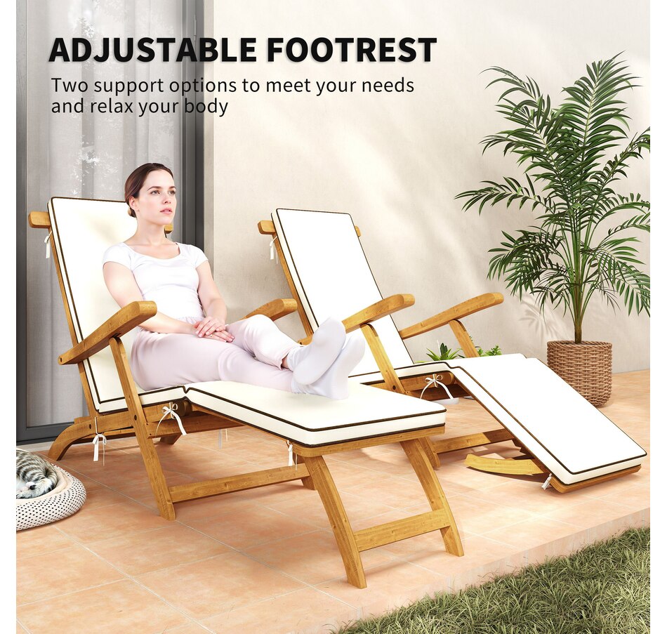 Image 964610_ALTMORE12.jpg, Product 964-610 / Price $164.99 - $169.99, Outsunny Outdoor Lounge Chair, Acacia Wood Folding Recliner from Outsunny on TSC.ca's Home & Garden department