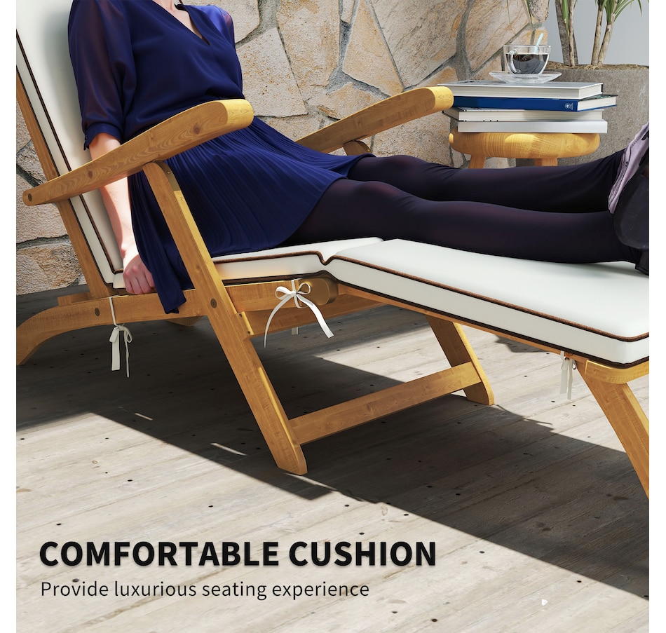 Image 964610_ALTMORE14.jpg, Product 964-610 / Price $164.99 - $169.99, Outsunny Outdoor Lounge Chair, Acacia Wood Folding Recliner from Outsunny on TSC.ca's Home & Garden department