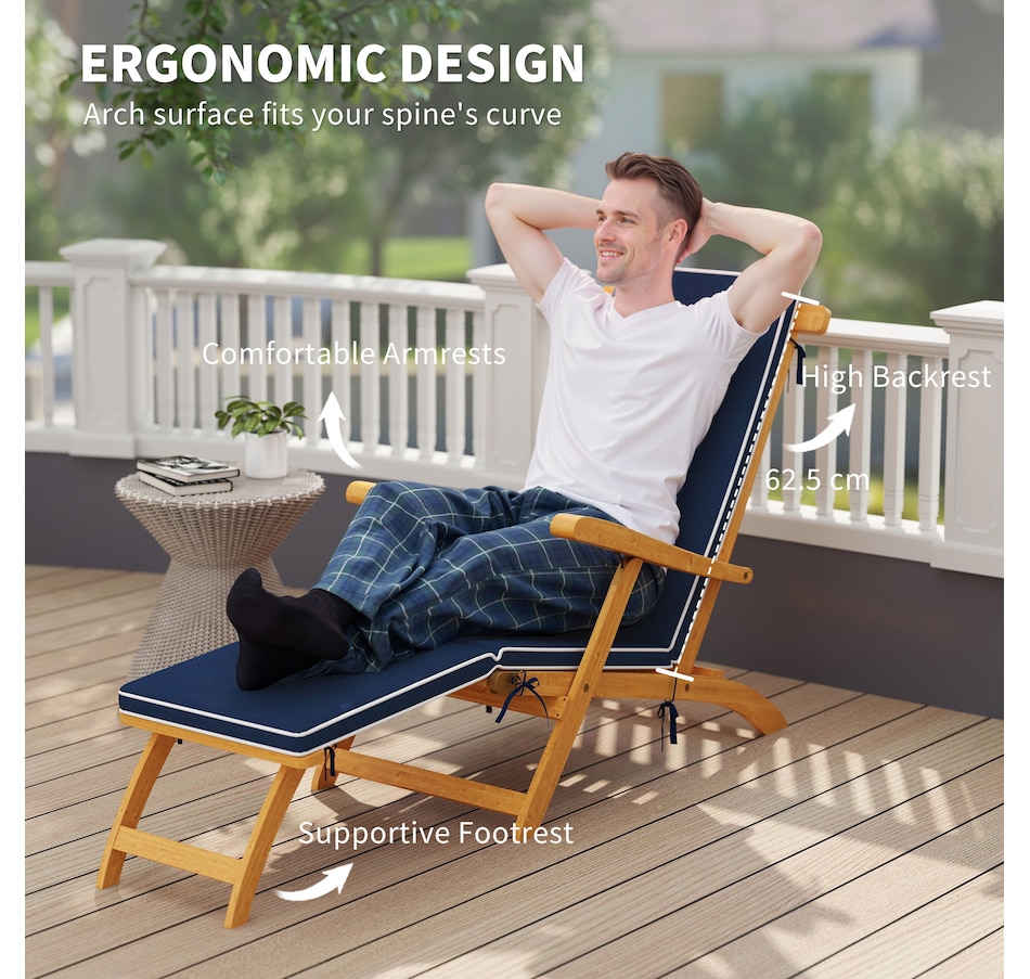 Image 964610_ALTMORE3.jpg, Product 964-610 / Price $164.99 - $169.99, Outsunny Outdoor Lounge Chair, Acacia Wood Folding Recliner from Outsunny on TSC.ca's Home & Garden department