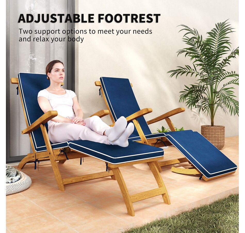 Image 964610_ALTMORE4.jpg, Product 964-610 / Price $164.99 - $169.99, Outsunny Outdoor Lounge Chair, Acacia Wood Folding Recliner from Outsunny on TSC.ca's Home & Garden department