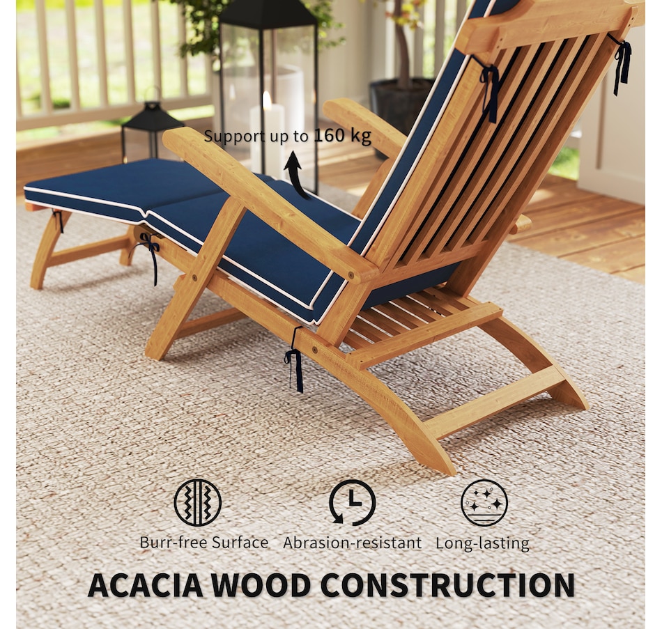 Image 964610_ALTMORE5.jpg, Product 964-610 / Price $164.99 - $169.99, Outsunny Outdoor Lounge Chair, Acacia Wood Folding Recliner from Outsunny on TSC.ca's Home & Garden department