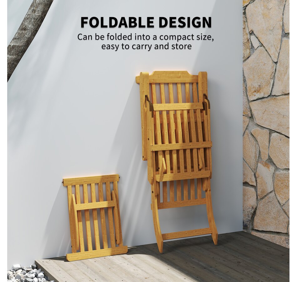 Image 964610_ALTMORE7.jpg, Product 964-610 / Price $164.99 - $169.99, Outsunny Outdoor Lounge Chair, Acacia Wood Folding Recliner from Outsunny on TSC.ca's Home & Garden department