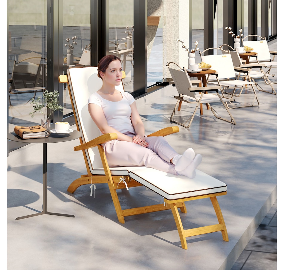Image 964610_ALTMORE9.jpg, Product 964-610 / Price $164.99 - $169.99, Outsunny Outdoor Lounge Chair, Acacia Wood Folding Recliner from Outsunny on TSC.ca's Home & Garden department