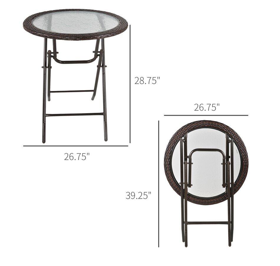 Image 964611_ALTMORE10.jpg, Product 964-611 / Price $84.99, Outsunny 26.8" Dia Folding Round Table from Outsunny on TSC.ca's Home & Garden department