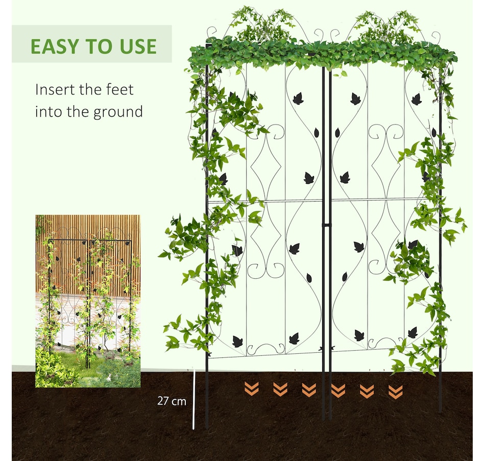 Image 964617_ALTMORE4.jpg, Product 964-617 / Price $83.99, Outsunny 2 Pcs Garden Trellis for Climbing Plants from Outsunny on TSC.ca's Home & Garden department