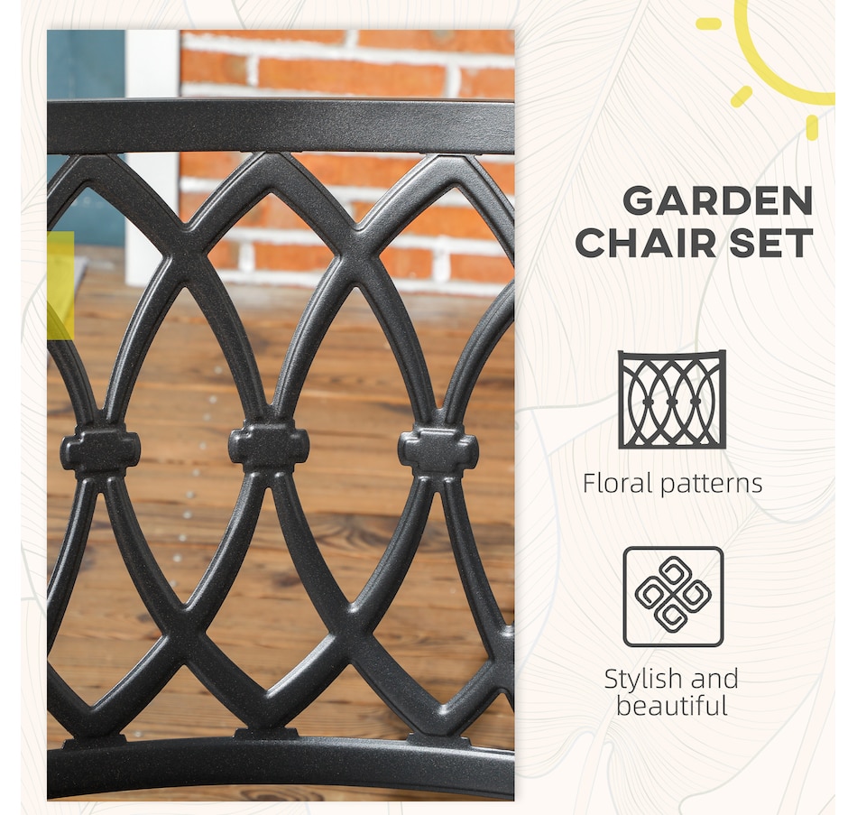 Image 964620_ALTMORE3.jpg, Product 964-620 / Price $141.99, Outsunny 2 PCs Dining Chairs w/ Stackable Design, Outdoor Armchair, Black from Outsunny on TSC.ca's Home & Garden department