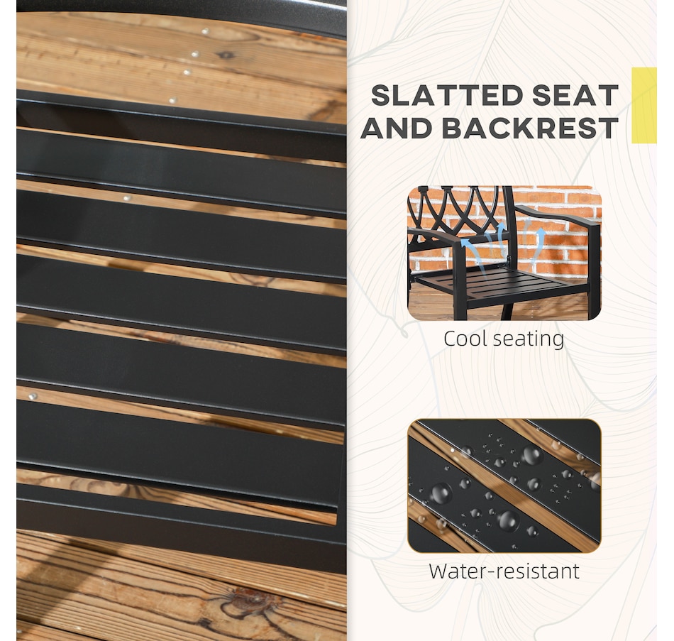 Image 964620_ALTMORE4.jpg, Product 964-620 / Price $141.99, Outsunny 2 PCs Dining Chairs w/ Stackable Design, Outdoor Armchair, Black from Outsunny on TSC.ca's Home & Garden department