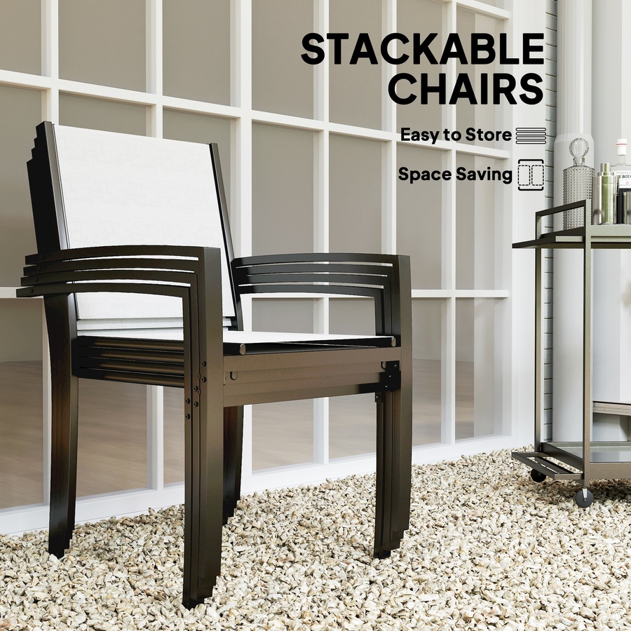 Image 964621_ALTMORE3.jpg, Product 964-621 / Price $365.99, Outsunny 5 Piece Outdoor Dining Set with Round Table and 4 Stackable Chairs from Outsunny on TSC.ca's Home & Garden department