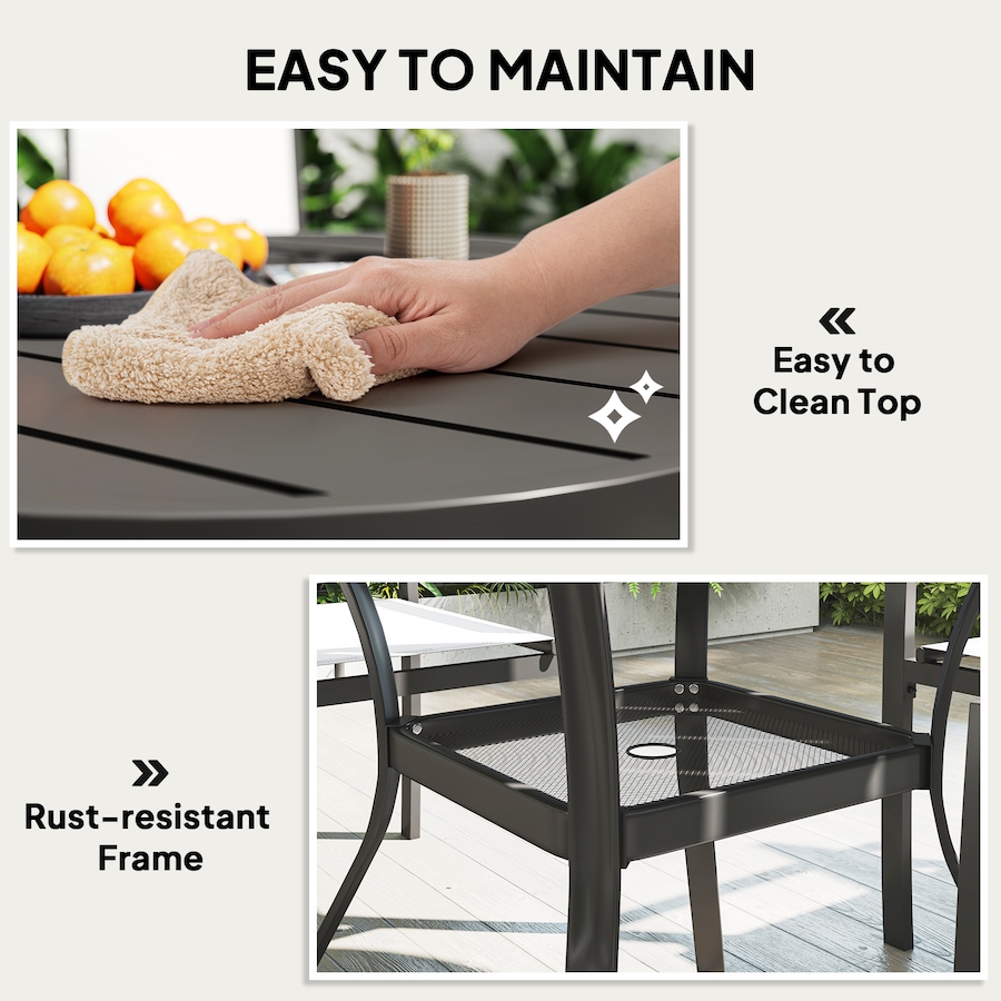 Image 964621_ALTMORE6.jpg, Product 964-621 / Price $365.99, Outsunny 5 Piece Outdoor Dining Set with Round Table and 4 Stackable Chairs from Outsunny on TSC.ca's Home & Garden department