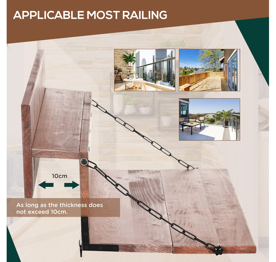 Image 964622_ALTMORE4.jpg, Product 964-622 / Price $84.99, Outsunny Railing Hanging Table from Outsunny on TSC.ca's Home & Garden department