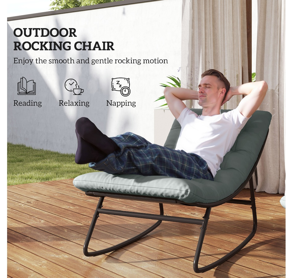 Image 964636_ALTMORE3.jpg, Product 964-636 / Price $154.99, Outsunny Outdoor Rocking Chair with Cushion from Outsunny on TSC.ca's Home & Garden department