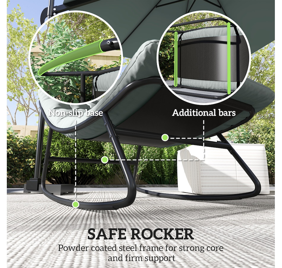 Image 964636_ALTMORE6.jpg, Product 964-636 / Price $154.99, Outsunny Outdoor Rocking Chair with Cushion from Outsunny on TSC.ca's Home & Garden department