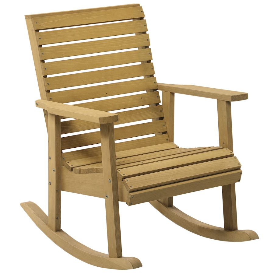 Image 964648.jpg, Product 964-648 / Price $129.99, Outsunny Outdoor Rocking Chair Wooden Rocking Chair, Light Brown from Outsunny on TSC.ca's Home & Garden department