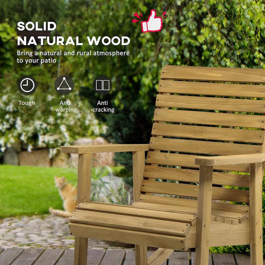 Image 964648_ALTMORE3.jpg, Product 964-648 / Price $129.99, Outsunny Outdoor Rocking Chair Wooden Rocking Chair, Light Brown from Outsunny on TSC.ca's Home & Garden department