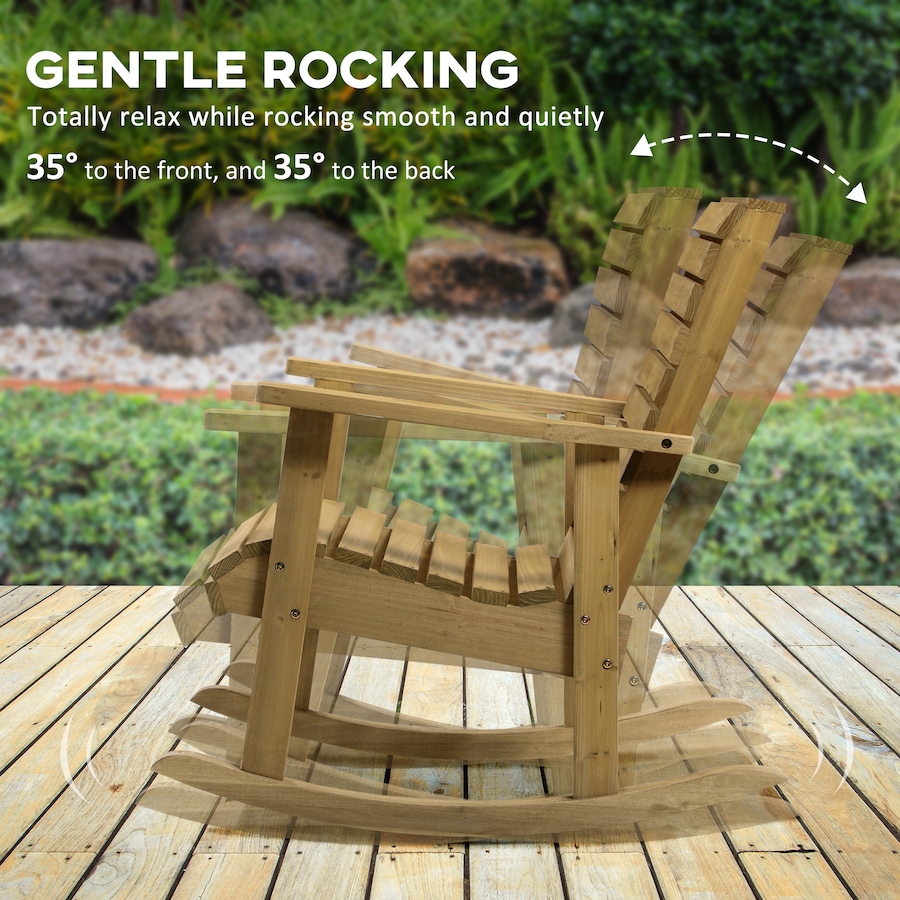 Image 964648_ALTMORE4.jpg, Product 964-648 / Price $129.99, Outsunny Outdoor Rocking Chair Wooden Rocking Chair, Light Brown from Outsunny on TSC.ca's Home & Garden department