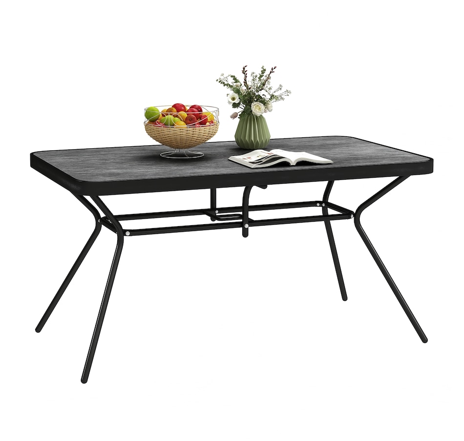 Image 964649.jpg, Product 964-649 / Price $204.99, Outsunny Rectangle Outdoor Dining Table for 6, 55" x 31.5" x 28", Grey from Outsunny on TSC.ca's Home & Garden department