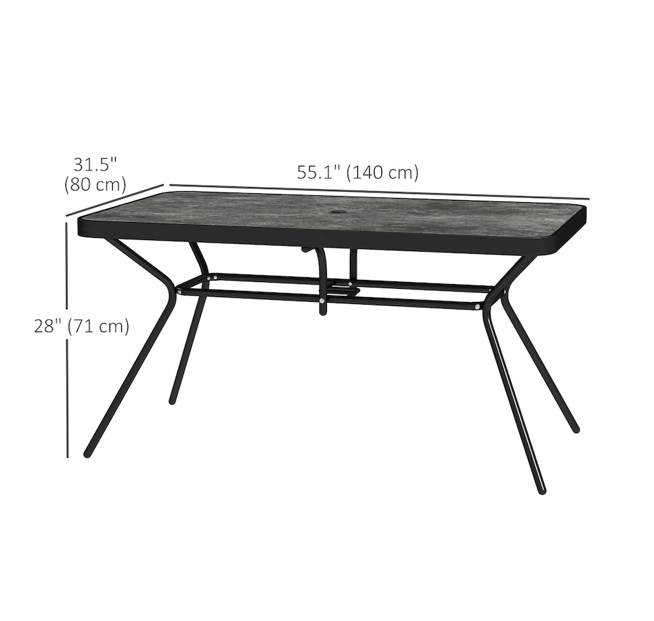 Image 964649_ALTMORE2.jpg, Product 964-649 / Price $204.99, Outsunny Rectangle Outdoor Dining Table for 6, 55" x 31.5" x 28", Grey from Outsunny on TSC.ca's Home & Garden department
