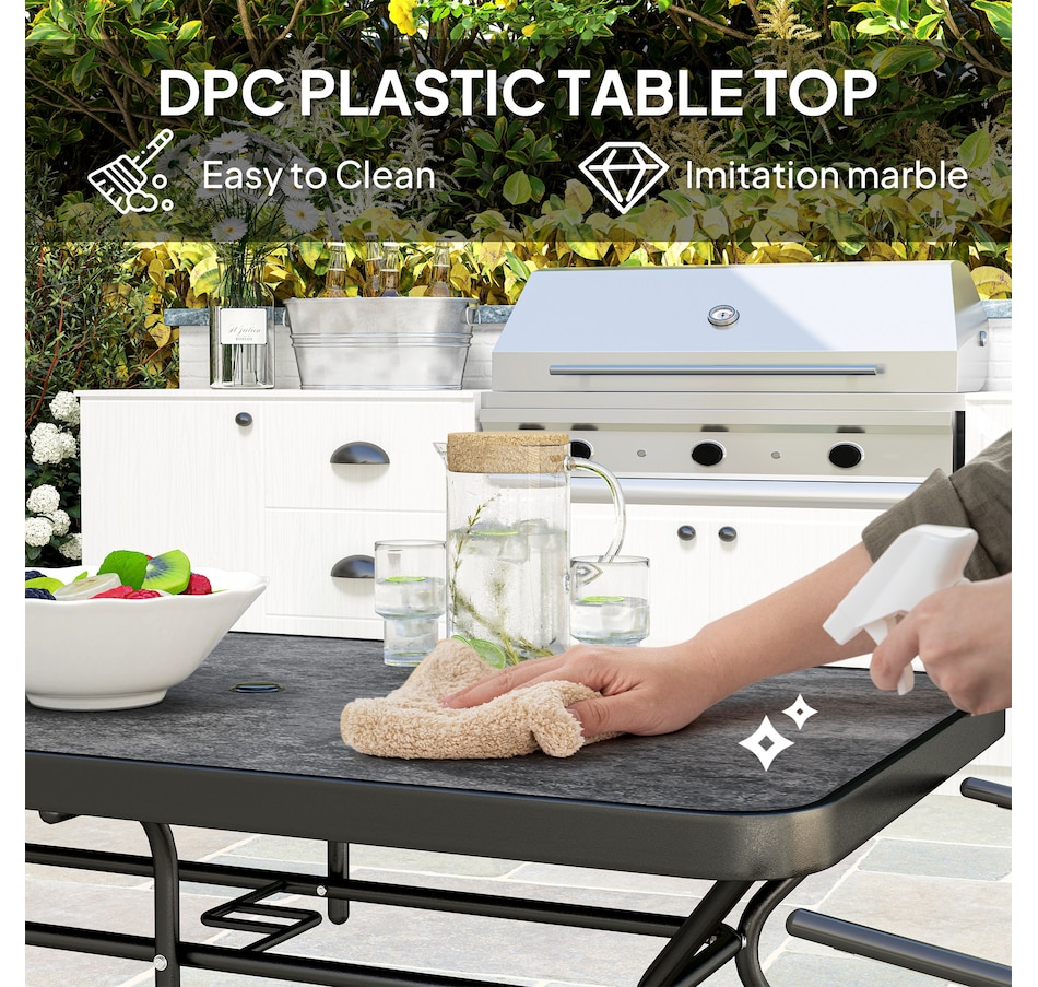 Image 964649_ALTMORE3.jpg, Product 964-649 / Price $204.99, Outsunny Rectangle Outdoor Dining Table for 6, 55" x 31.5" x 28", Grey from Outsunny on TSC.ca's Home & Garden department