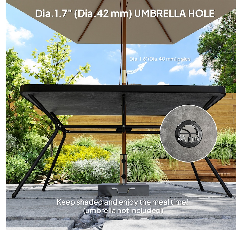 Image 964649_ALTMORE4.jpg, Product 964-649 / Price $204.99, Outsunny Rectangle Outdoor Dining Table for 6, 55" x 31.5" x 28", Grey from Outsunny on TSC.ca's Home & Garden department