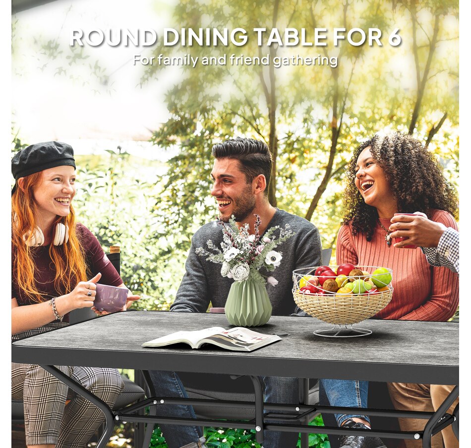 Image 964649_ALTMORE5.jpg, Product 964-649 / Price $204.99, Outsunny Rectangle Outdoor Dining Table for 6, 55" x 31.5" x 28", Grey from Outsunny on TSC.ca's Home & Garden department