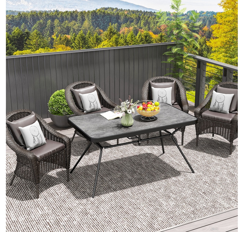 Image 964649_ALTMORE6.jpg, Product 964-649 / Price $204.99, Outsunny Rectangle Outdoor Dining Table for 6, 55" x 31.5" x 28", Grey from Outsunny on TSC.ca's Home & Garden department