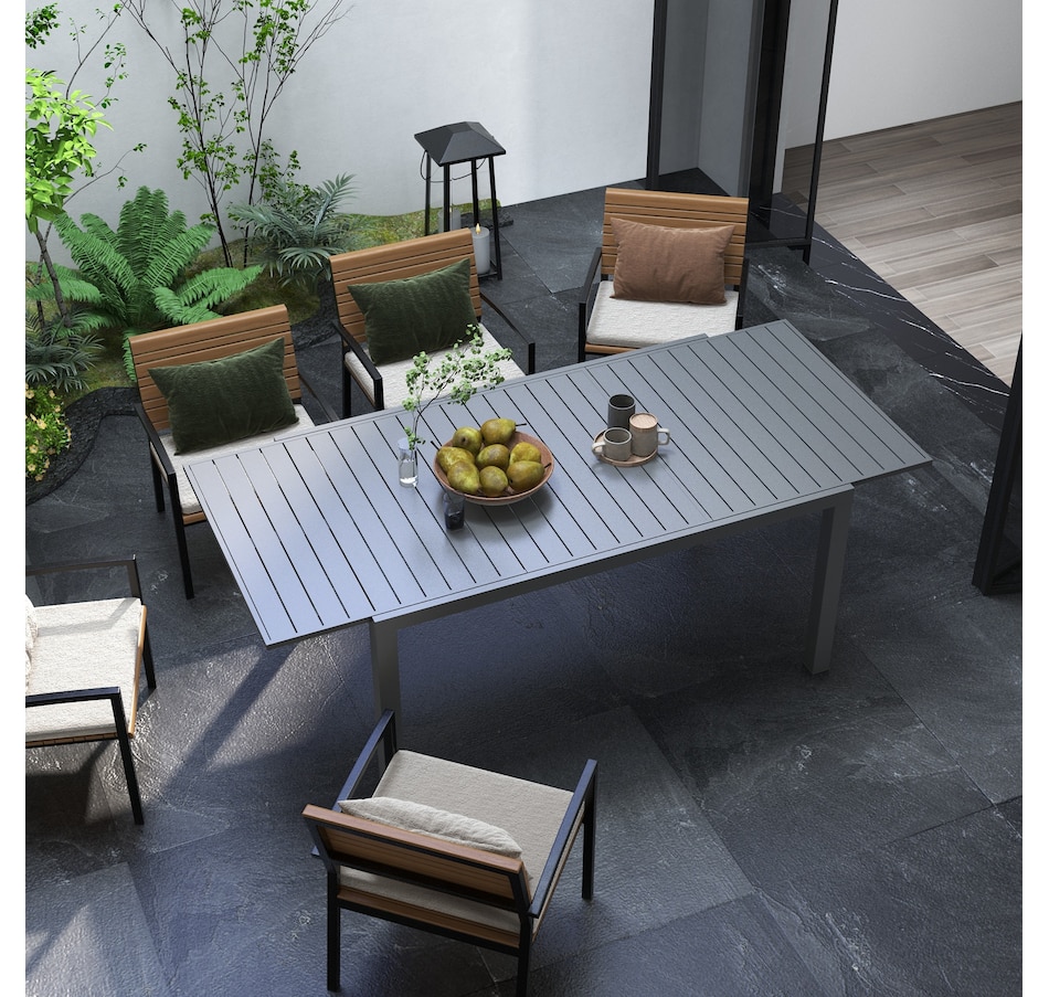 Image 964653_ALTMORE1.jpg, Product 964-653 / Price $459.99, Outsunny Expandable Patio Table for 6-8 People, Aluminum, Charcoal Grey from Outsunny on TSC.ca's Home & Garden department