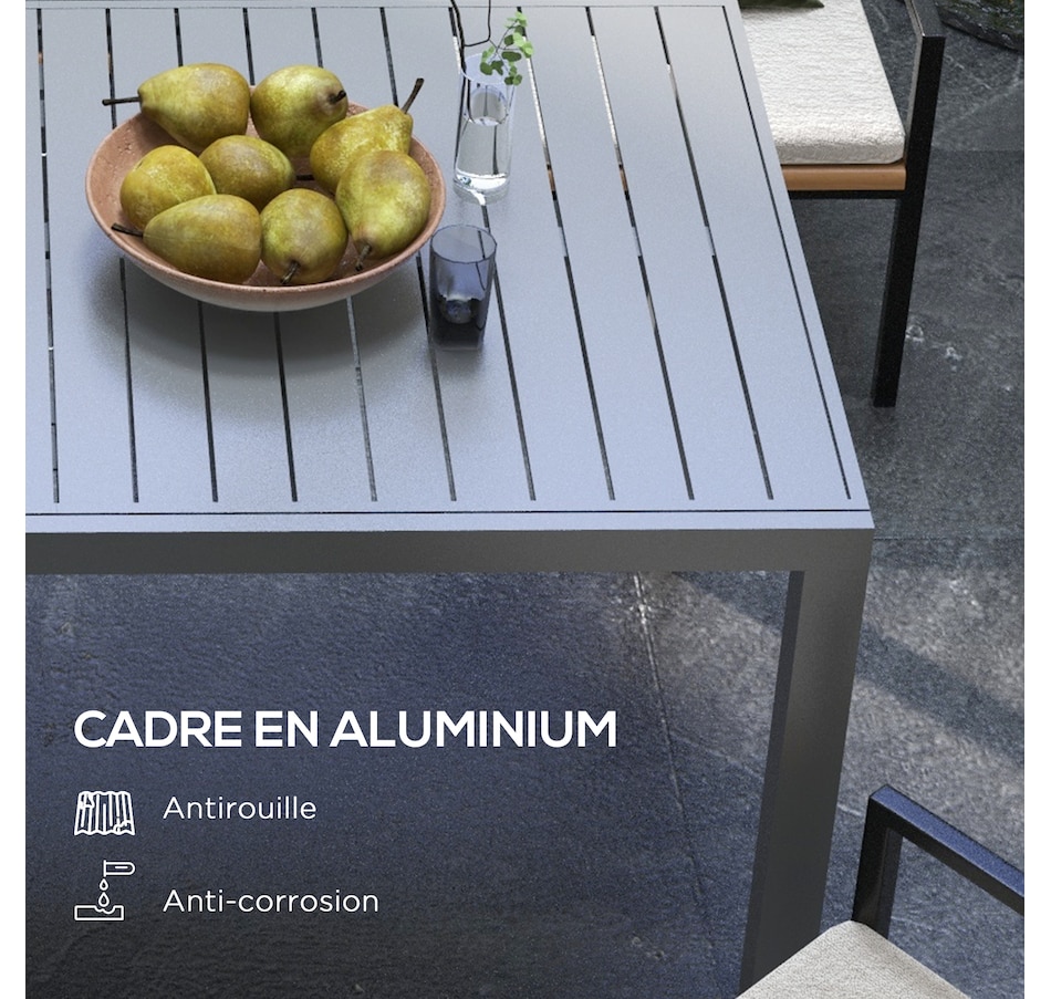 Image 964653_ALTMORE4.jpg, Product 964-653 / Price $459.99, Outsunny Expandable Patio Table for 6-8 People, Aluminum, Charcoal Grey from Outsunny on TSC.ca's Home & Garden department
