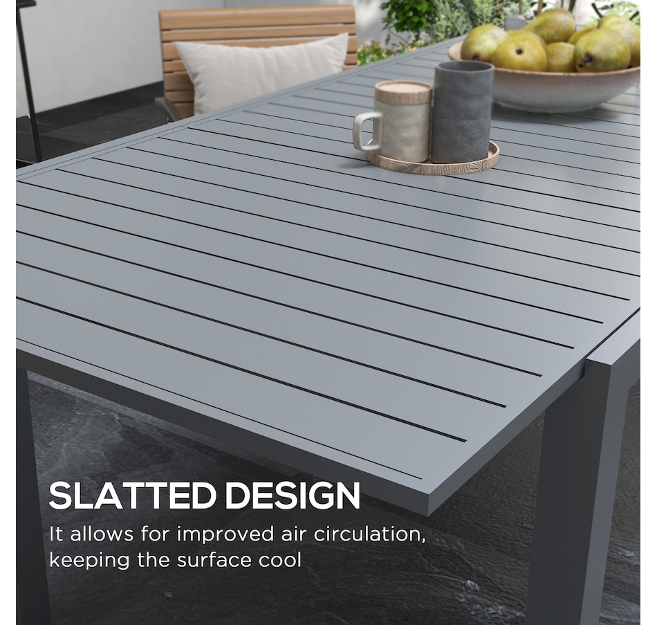 Image 964653_ALTMORE5.jpg, Product 964-653 / Price $459.99, Outsunny Expandable Patio Table for 6-8 People, Aluminum, Charcoal Grey from Outsunny on TSC.ca's Home & Garden department