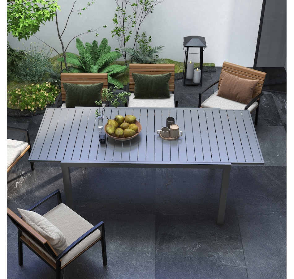 Image 964653_ALTMORE6.jpg, Product 964-653 / Price $459.99, Outsunny Expandable Patio Table for 6-8 People, Aluminum, Charcoal Grey from Outsunny on TSC.ca's Home & Garden department
