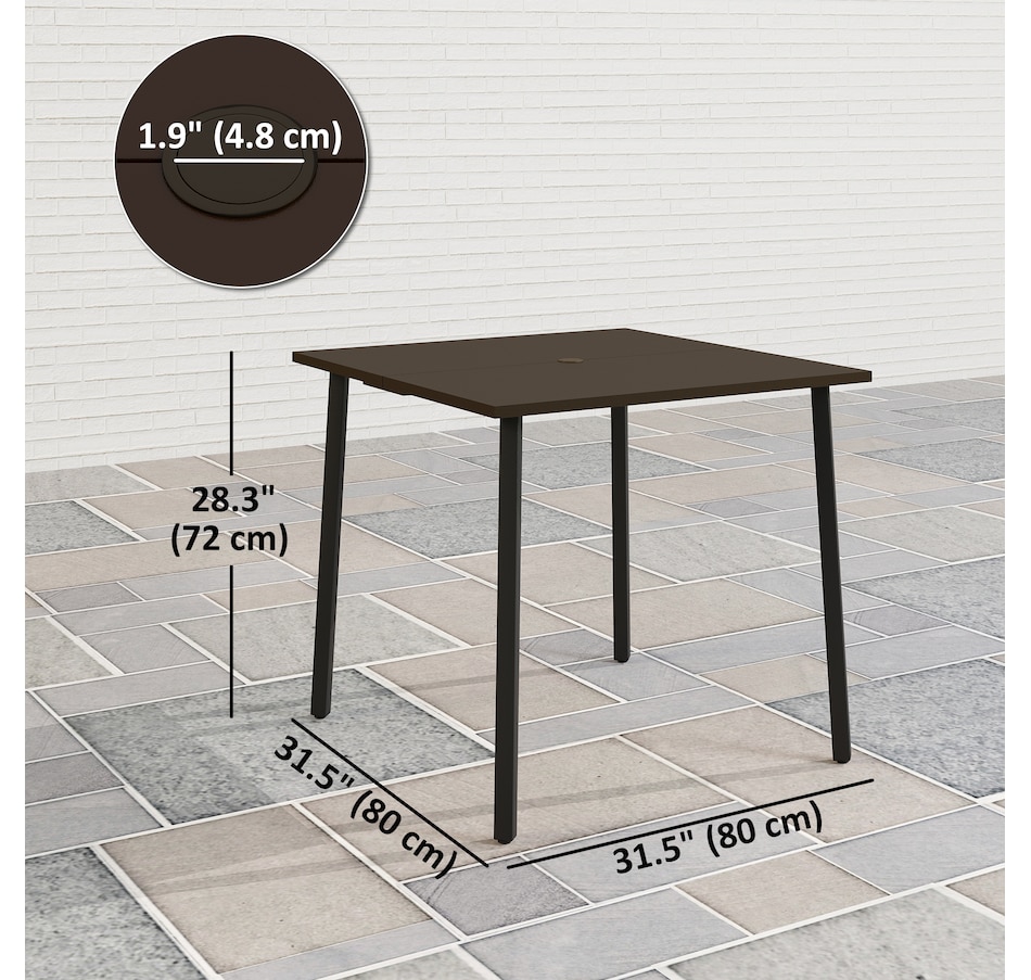 Image 964657_ALTMORE2.jpg, Product 964-657 / Price $141.99, Outsunny 31.5" Aluminium Patio Table with Umbrella Hole from Outsunny on TSC.ca's Home & Garden department