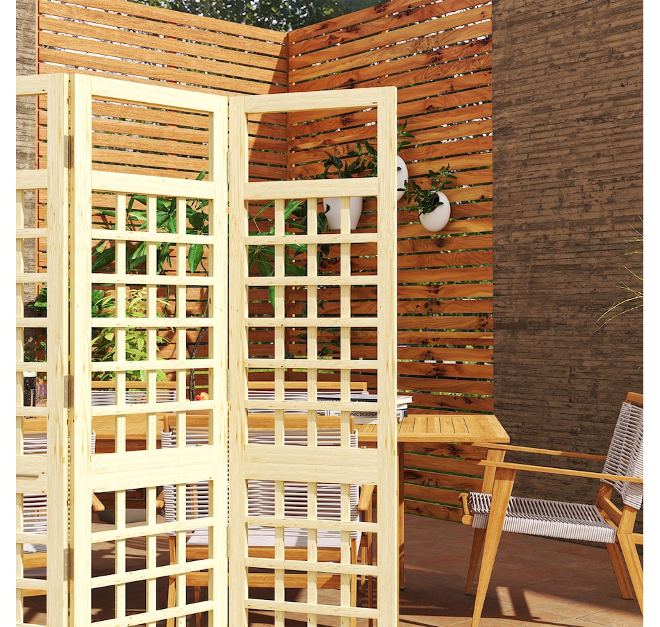 Image 964661_ALTMORE6.jpg, Product 964-661 / Price $89.99, Outsunny 3 Panel Outdoor Wood Privacy Screen, Room Divider, Natural Wood from Outsunny on TSC.ca's Home & Garden department