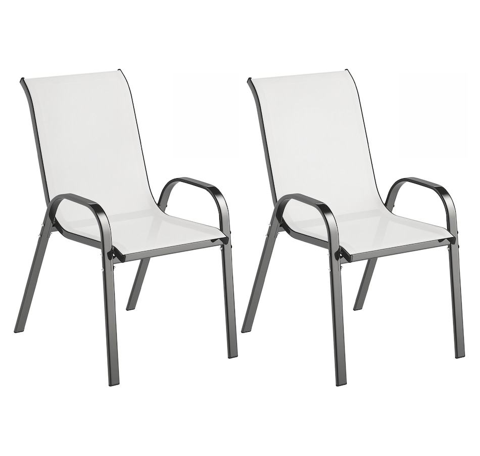 Image 964666.jpg, Product 964-666 / Price $89.99, Outsunny Set of 2 Outdoor Patio Dining Chairs Stackable Lawn Chairs, Grey from Outsunny on TSC.ca's Home & Garden department