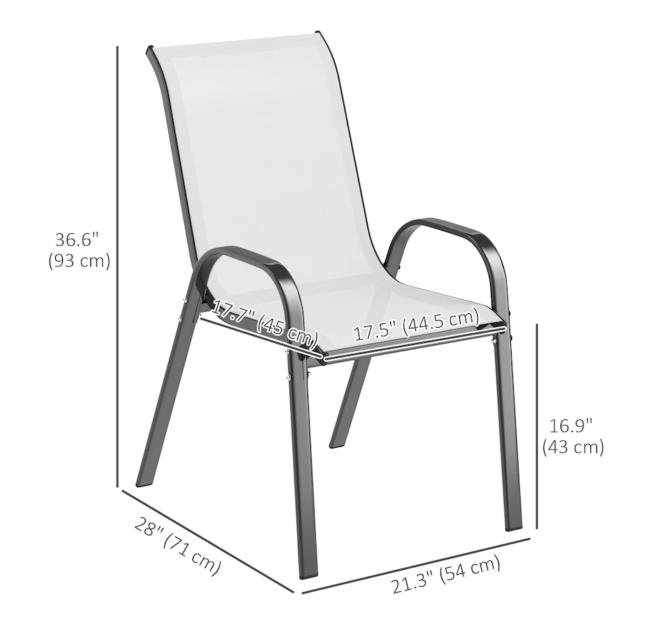 Image 964666_ALTMORE2.jpg, Product 964-666 / Price $89.99, Outsunny Set of 2 Outdoor Patio Dining Chairs Stackable Lawn Chairs, Grey from Outsunny on TSC.ca's Home & Garden department