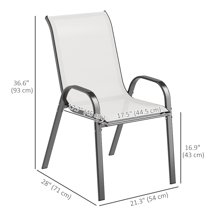 Image 964666_ALTMORE2.jpg, Product 964-666 / Price $89.99, Outsunny Set of 2 Outdoor Patio Dining Chairs Stackable Lawn Chairs, Grey from Outsunny on TSC.ca's Home & Garden department