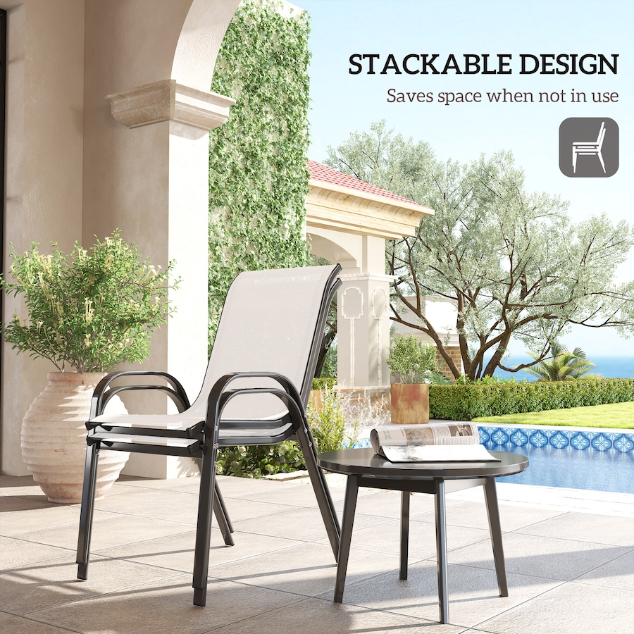 Image 964666_ALTMORE3.jpg, Product 964-666 / Price $89.99, Outsunny Set of 2 Outdoor Patio Dining Chairs Stackable Lawn Chairs, Grey from Outsunny on TSC.ca's Home & Garden department