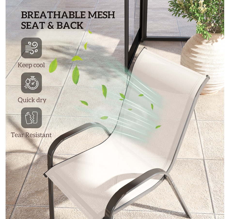 Image 964666_ALTMORE4.jpg, Product 964-666 / Price $89.99, Outsunny Set of 2 Outdoor Patio Dining Chairs Stackable Lawn Chairs, Grey from Outsunny on TSC.ca's Home & Garden department