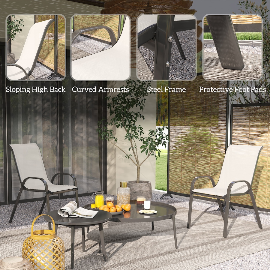 Image 964666_ALTMORE5.jpg, Product 964-666 / Price $89.99, Outsunny Set of 2 Outdoor Patio Dining Chairs Stackable Lawn Chairs, Grey from Outsunny on TSC.ca's Home & Garden department