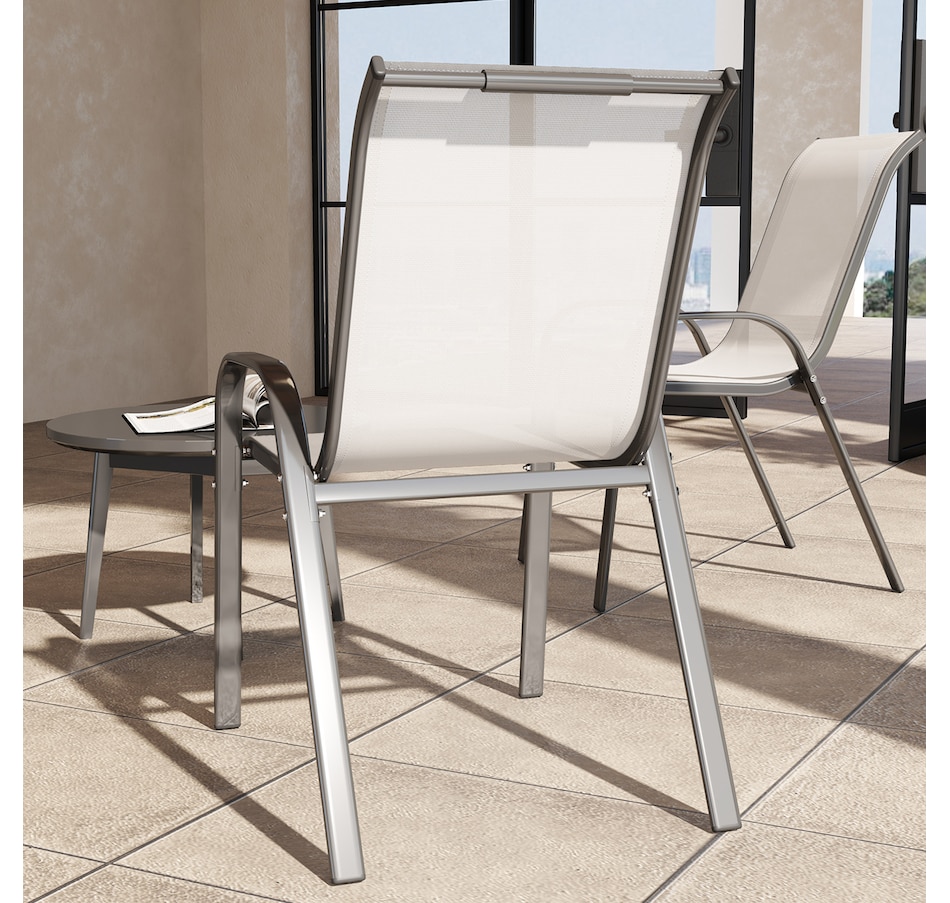 Image 964666_ALTMORE8.jpg, Product 964-666 / Price $89.99, Outsunny Set of 2 Outdoor Patio Dining Chairs Stackable Lawn Chairs, Grey from Outsunny on TSC.ca's Home & Garden department