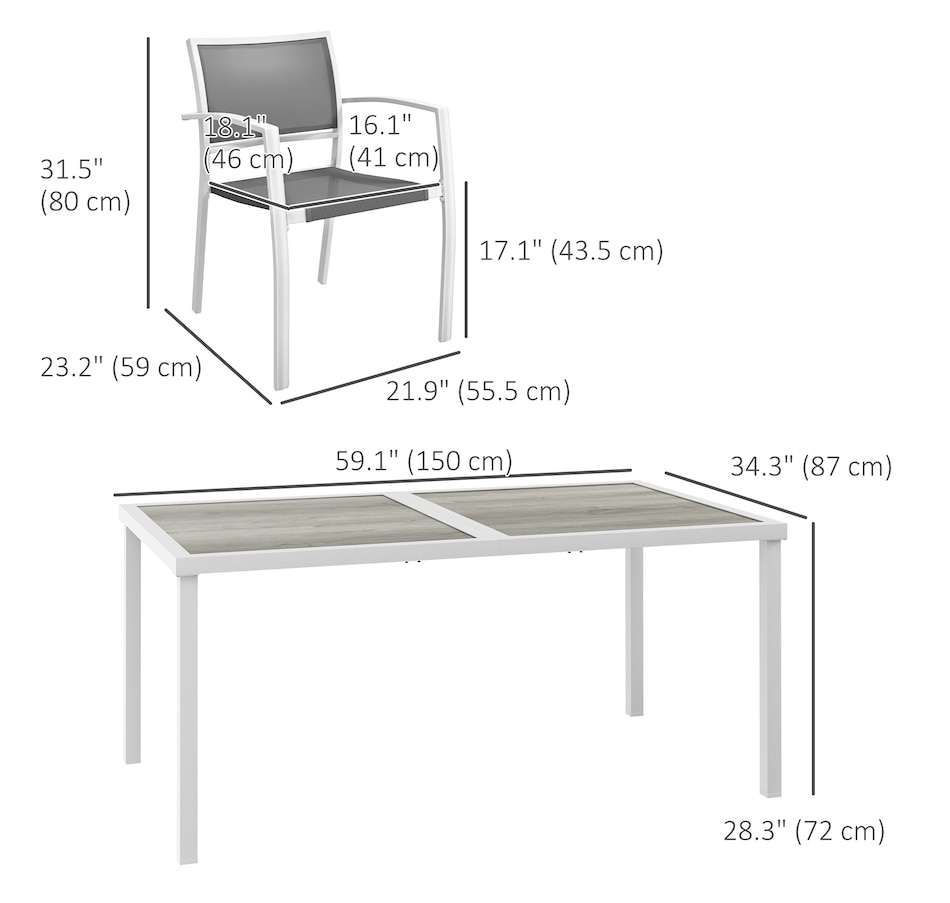 Image 964677_ALTMORE2.jpg, Product 964-677 / Price $519.99, Outsunny 7 Pieces Patio Dining Set for 6 with Stackable Chairs for Garden from Outsunny on TSC.ca's Home & Garden department