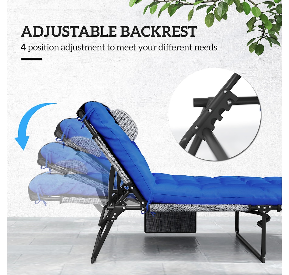 Image 964682_ALTMORE19.jpg, Product 964-682 / Price $109.99 - $113.99, Outsunny Folding Lounge Chair w/ Cushion, Reclining Tanning Chair, Grey from Outsunny on TSC.ca's Home & Garden department