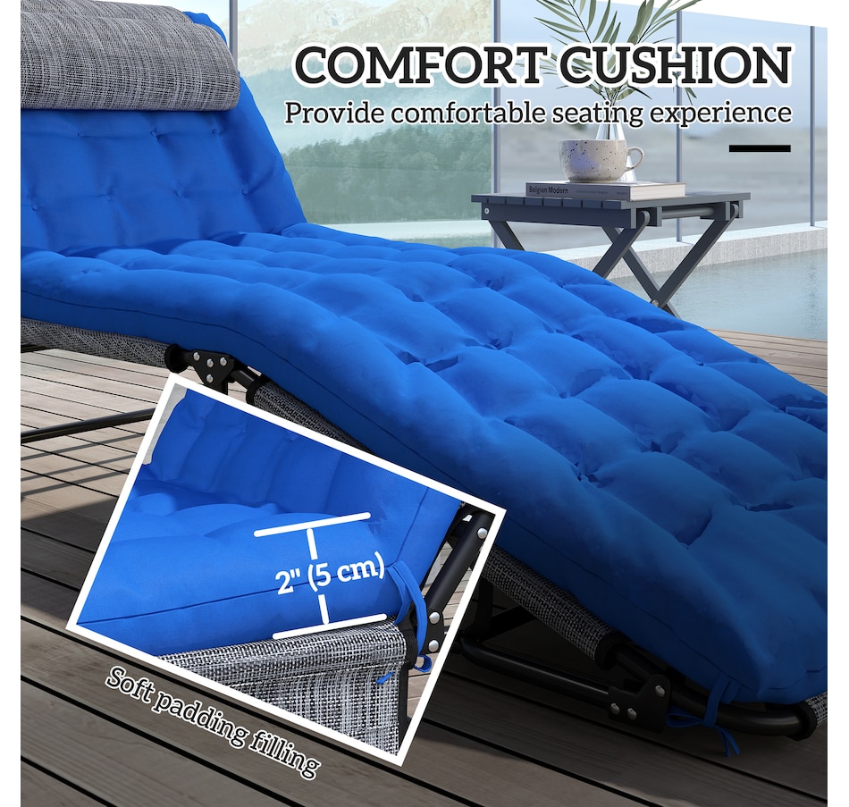 Image 964682_ALTMORE21.jpg, Product 964-682 / Price $109.99 - $113.99, Outsunny Folding Lounge Chair w/ Cushion, Reclining Tanning Chair, Grey from Outsunny on TSC.ca's Home & Garden department