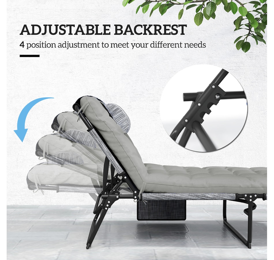 Image 964682_ALTMORE3.jpg, Product 964-682 / Price $109.99 - $113.99, Outsunny Folding Lounge Chair w/ Cushion, Reclining Tanning Chair, Grey from Outsunny on TSC.ca's Home & Garden department