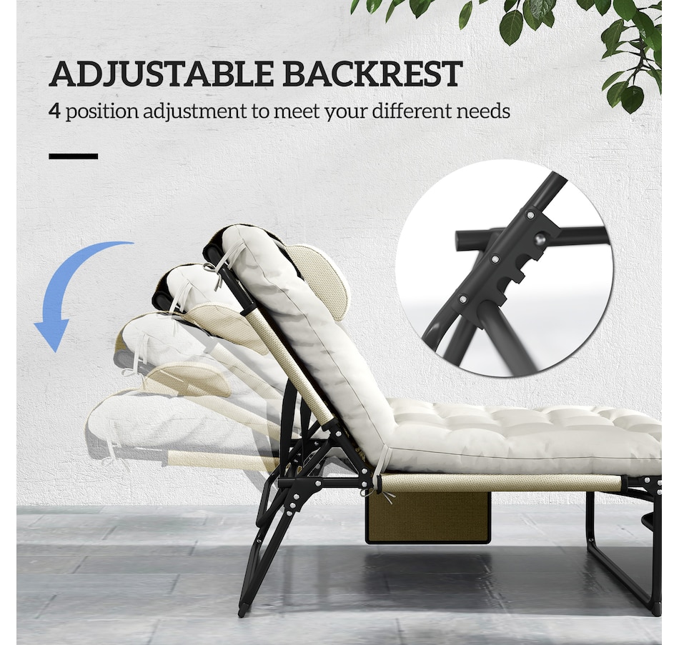 Image 964682_ALTMORE33.jpg, Product 964-682 / Price $109.99 - $113.99, Outsunny Folding Lounge Chair w/ Cushion, Reclining Tanning Chair, Grey from Outsunny on TSC.ca's Home & Garden department