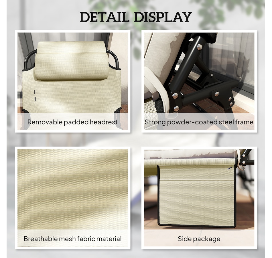Image 964682_ALTMORE35.jpg, Product 964-682 / Price $109.99 - $113.99, Outsunny Folding Lounge Chair w/ Cushion, Reclining Tanning Chair, Grey from Outsunny on TSC.ca's Home & Garden department